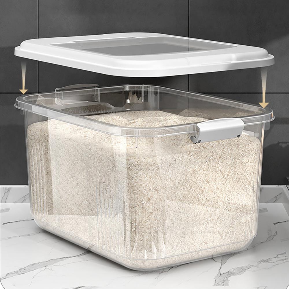 Reisbehälter zur Aufbewahrung in der Küche, insektensicher, feuchtigkeitsbeständig, versiegeltes Glas mit Deckel für die Küche, Behälter zur Aufbewahrung von Haustier- und Hundefutter