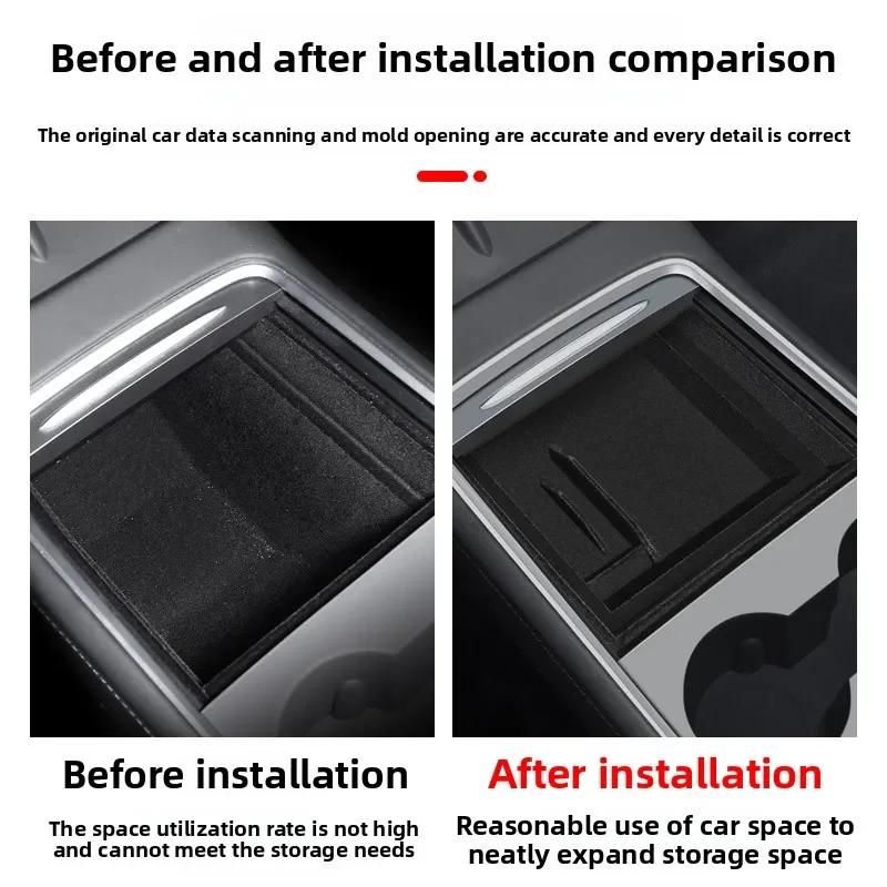 For Tesla Model Y Juniper Model 3 Highland Armrest Organizer Hidden Box Center Console Storage Box Trays Hollow Armrest Box