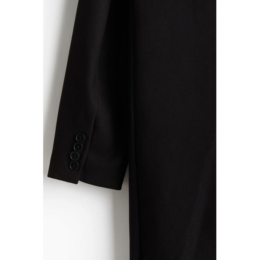 H M Regular Fit Coat Black