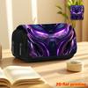Purple Sci-Fi Mecha 2D Printed Double-Layer Flip Black Pencil Case - Back-To-School Essential Pencil Box, Daily Multifunctional Makeup Bag, Large Capa