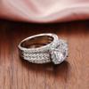 Luxury CopperColor Engagement Wedding Rings for Women Elegant Cushion Shaped Design Zircon Stone Ring Fashion Party Jewelry