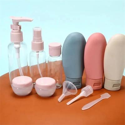 11pcs Travel Essentials Set Dispensing Bottles Pouch Lotion Organizer Storage Spray Plastic Mini Bag Squeeze Makeup Empty Liquid