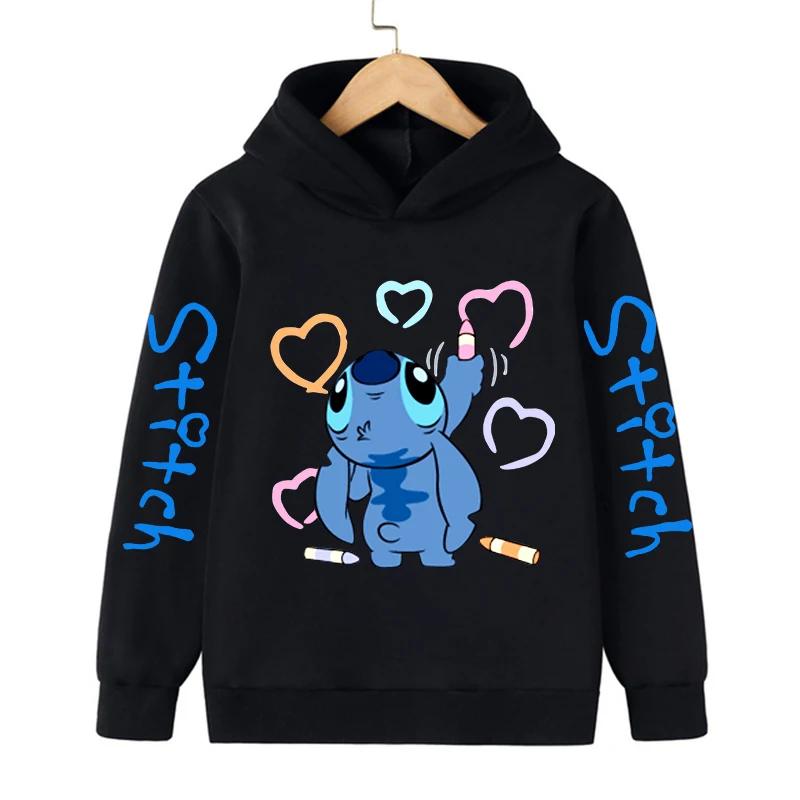 Nuovo Felpa Cool Stitch Bambini Vestiti Cartoni Animati Bambina Bambino Lilo e Stitch Felpa Manga con Cappuccio Top Casual per Bebè