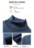 Men's Machine Washable Merino Wool High Neck Sweater, Solid Color, Double Folded Collar, Knitwear for Middle-Aged Dads, Base Layer