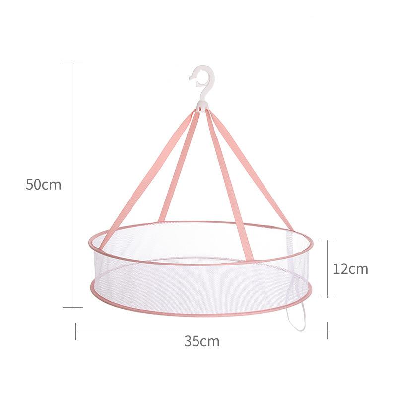 Encrypted Mesh Double-Layer Clothes Basket Round Clothes Net Foldable Sweater Clothes Drying Netting Windproof Hanging Dryer