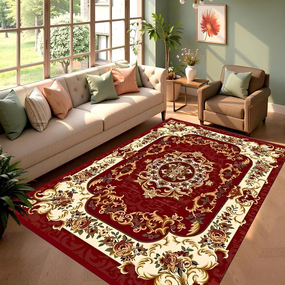 Persian Palace Pattern Area Rug Living Room Carpet Luxury Floral Design Soft Durable Home Decor Retro Luxury Multiple Styles