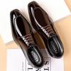 Mens Dress Shoes Luxury Patent Leather Business Shoes Pointed Toe Casual Office Shoes for Men Lace Up Oxfords Wedding Party Shoe