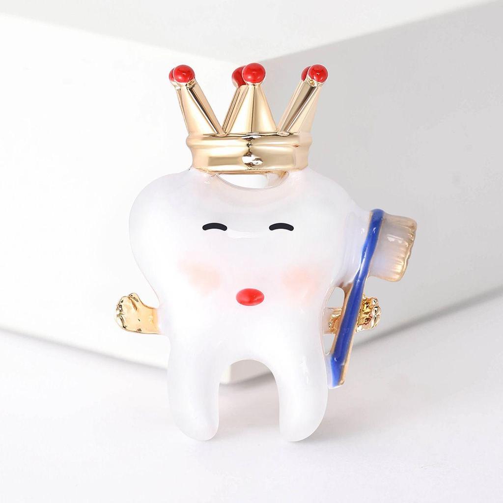 Elegant Metal Brooch for Shirts and Coats - Creative Tooth Pin Decor