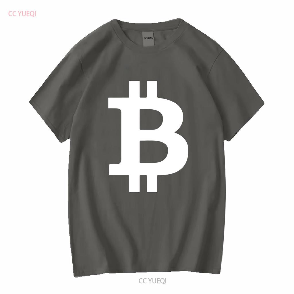 Bitcoin Logo T Shirt long or short sleeves vintage Washed homme Breathable Stretched Versatile Casual Slightly graphic