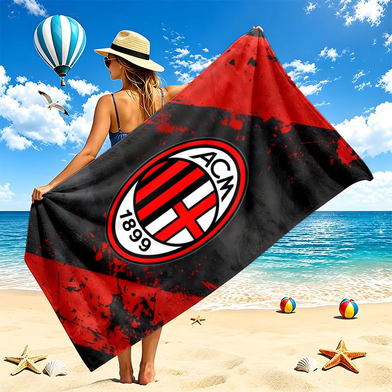AC Milan Beach Towel Quick Dry Soft MicrofiberSand Resistant Oversized Cabana Bath Sheet for Swimming Pool Travel Gift