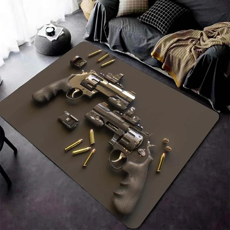 Cartoon Pistol Carpet for Living Room Children 's Bedroom  Decor Floor Mat Non-slip Kid Play Crawl Soft Rug Bathroom Door Mats