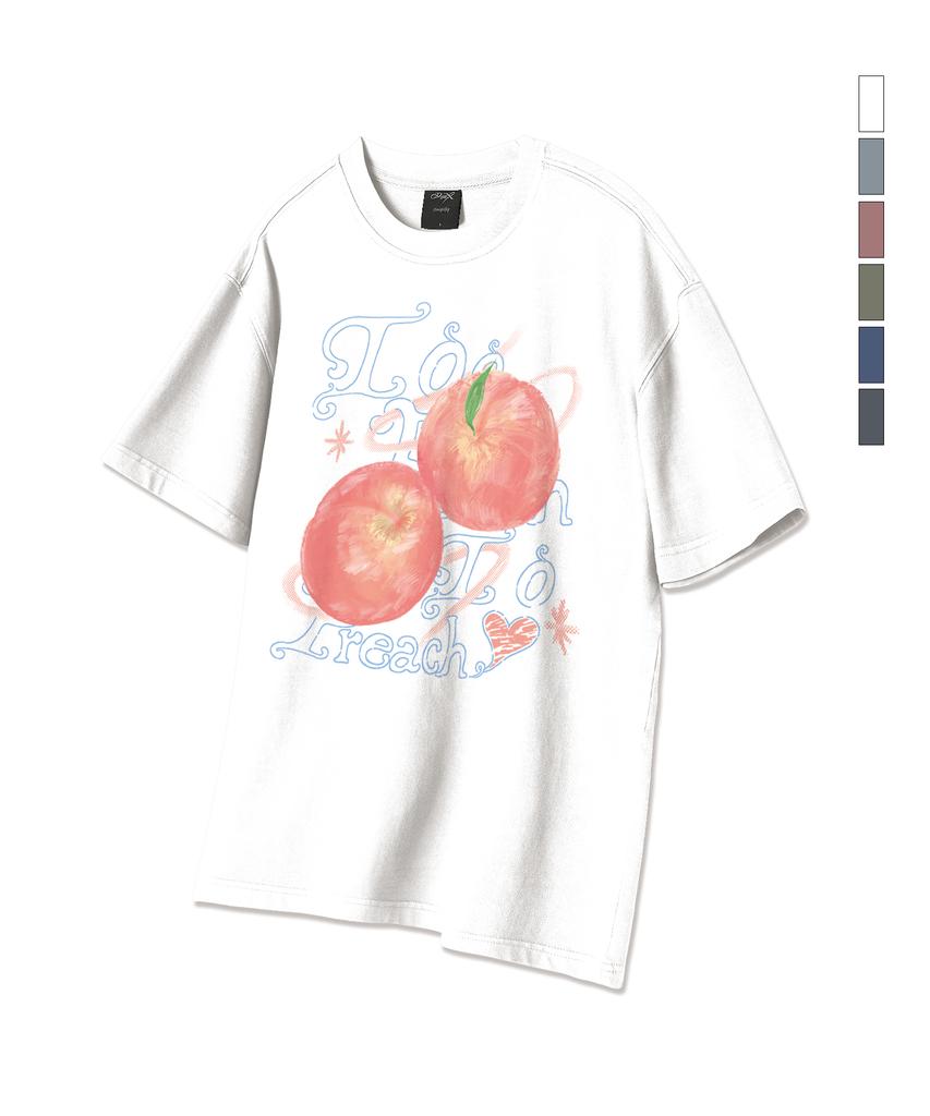 WILDROCK Hollysheesh Too Peach Pigment Oversized Short Sleeve T-Shirt_6 Colors (Crop Included) (Type A)