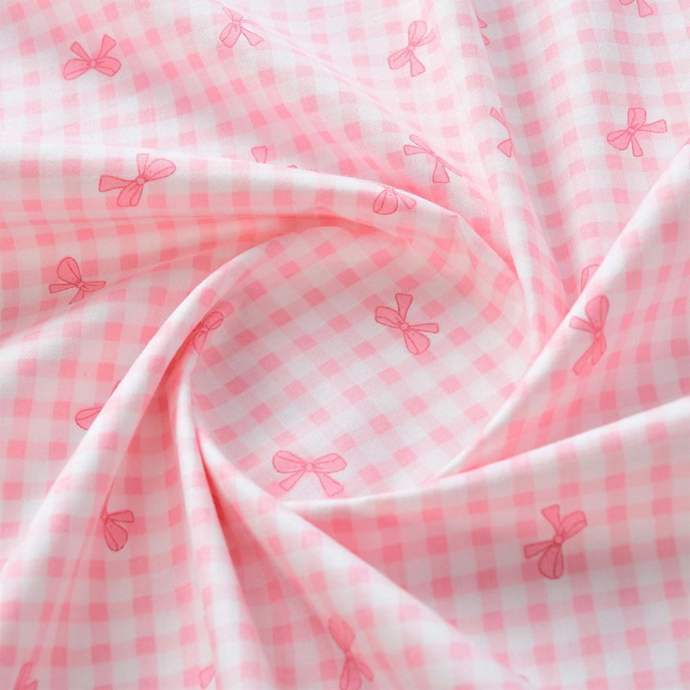150x50cm Pure Cotton Colorful Butterfly Bow Plaid Fabric For DIY Sewing Girl's Costume Dress Making Pants Pastoral Cloth Supply
