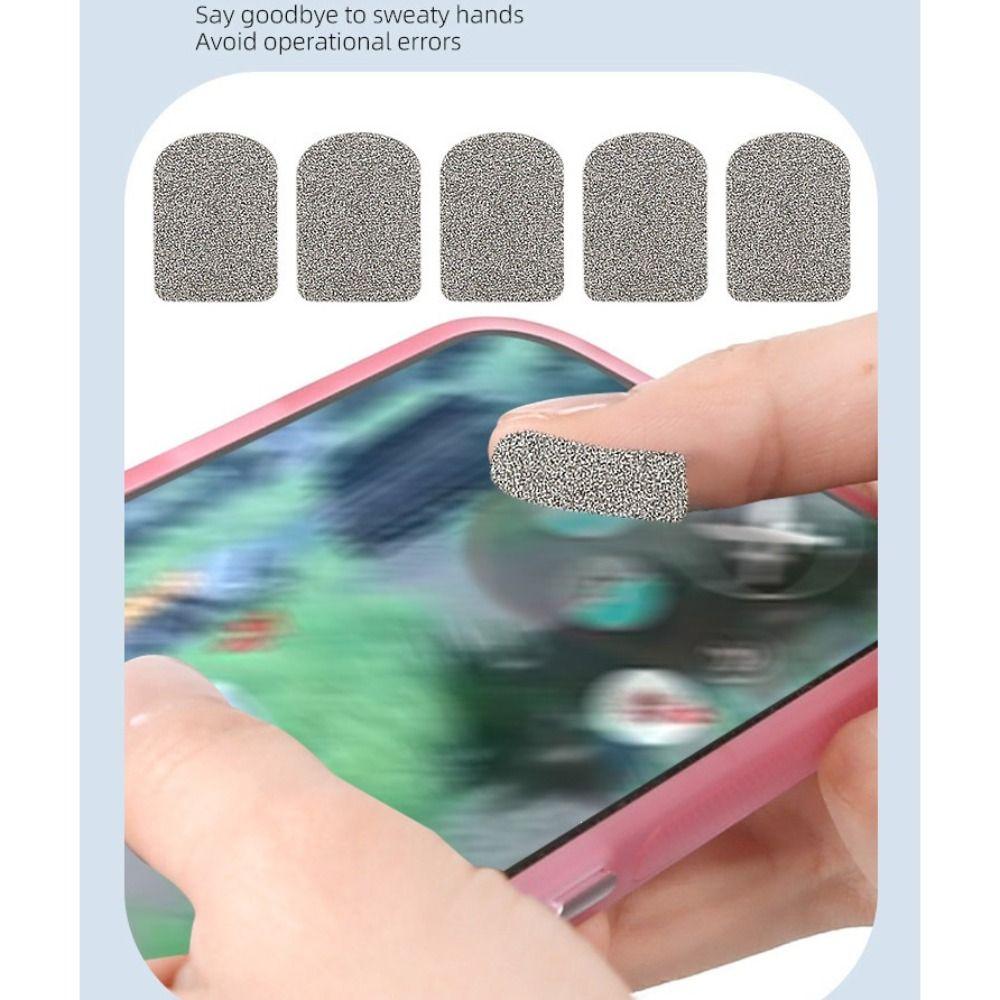 10pcs Ultra Thin Gaming Finger Stickers Self-adhesive Sensitive Touch Conductive Stickers Anti Sweat Touch Screen Film E-Sports