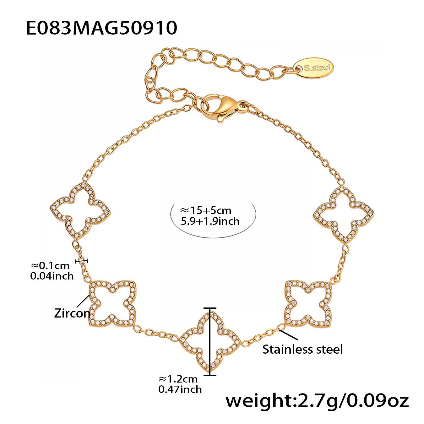 

Браслет Oumeka Zircon Small Flower Day-Date, ручная инкрустация бриллиантами, нержавеющая сталь с покрытием из 18-каратного золота