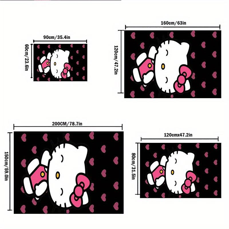 1pc Sanrio Hello Kitty Mermaid Printed Office Carpet Rectangle Rug Under The Table,Perfect Room Decor for Living Room, Bedroom, Kitchen, Non-slip Floo