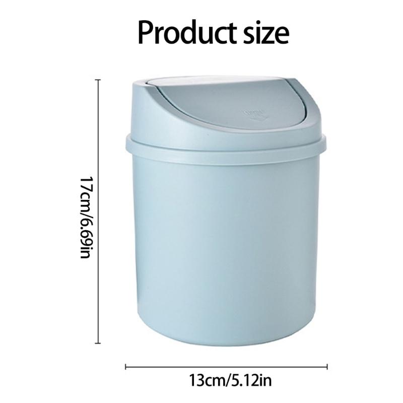 Lixeira Portátil Pequena de Mesa com Tampa sem Odor para Sala de Estar, Quarto, Escritório, Mesa de Leitura, Organização
