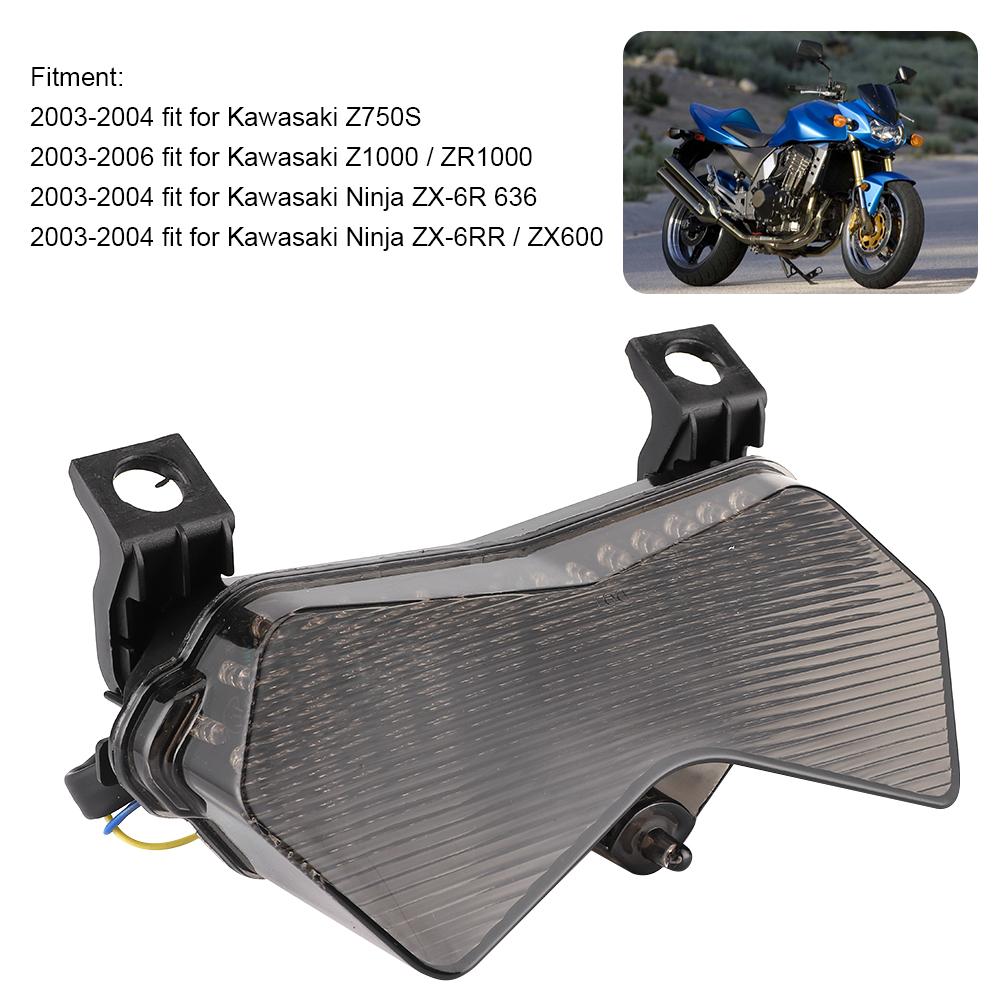 Tail Light Integrated LED Taillight Turn Signals Lamp 12V Fit for Kawasaki Ninja ZX‑6R Z750S ZX‑6RR / ZX600 2003‑2004
