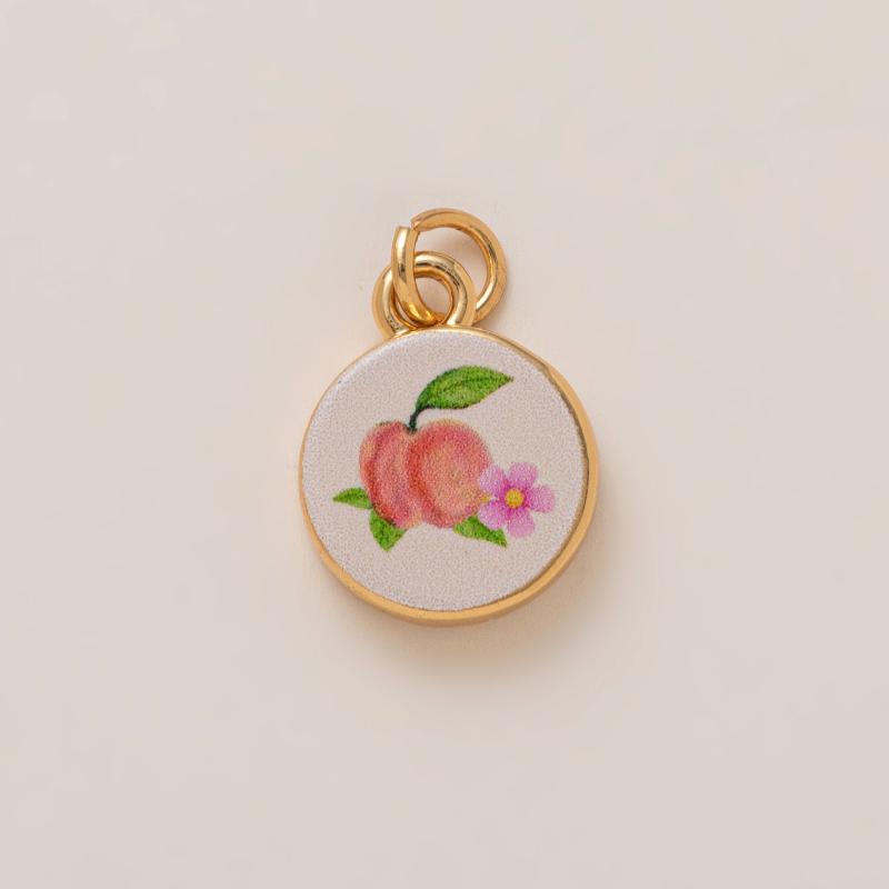 Simple And Versatile Color Blocking Butterfly Love Flower Diy Pendant Accessories Gold-Plated Color Preservation