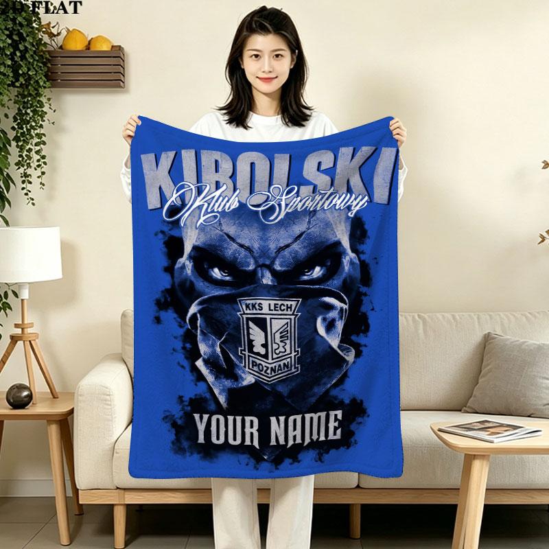 Custom KKS Lech Poznań Blanket, High quality Comfortable for All Seasons, Home Decor, Warmth and Comfort