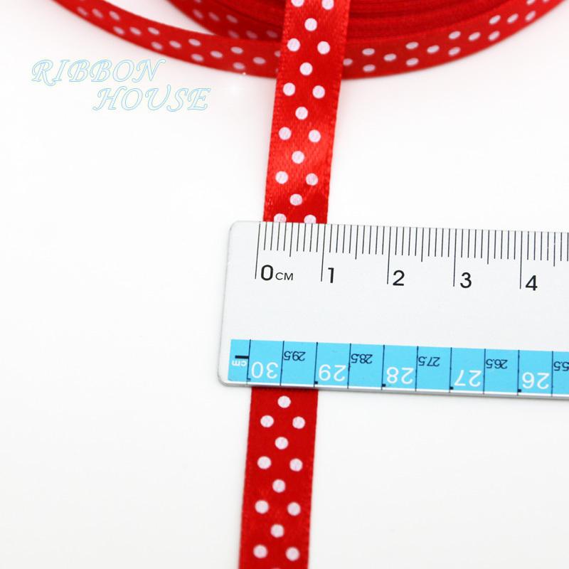 (25 yards/roll) 10mm dots printed cartoon satin ribbon gift wrap decoration lace ribbons