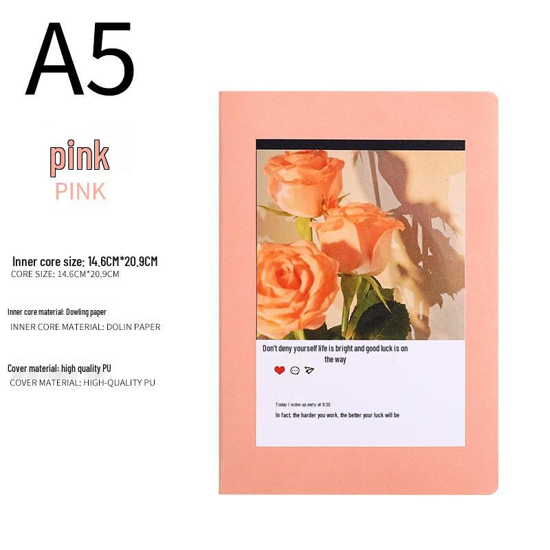 A5 Notebook: Hand-Painted Macaron Soft Leather Cover, 6 Colors, Creative Inspirate Style