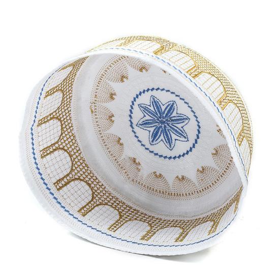 Embroidery Hat Exquisite Comfortable to Wear Polyester Cotton Ethnic Embroidery Beanie for Daily Life