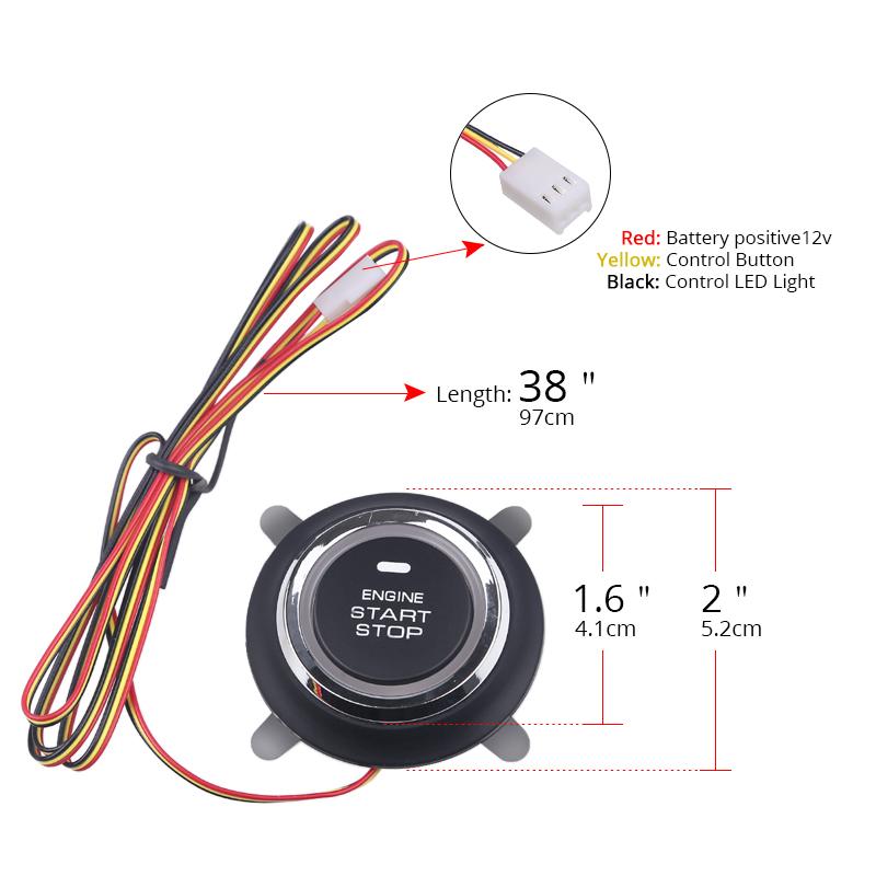 12V Auto Replacement Car Engine Start Stop Push Button Keyless Entry Ignition Starter Switch Car Replacement Accessories
