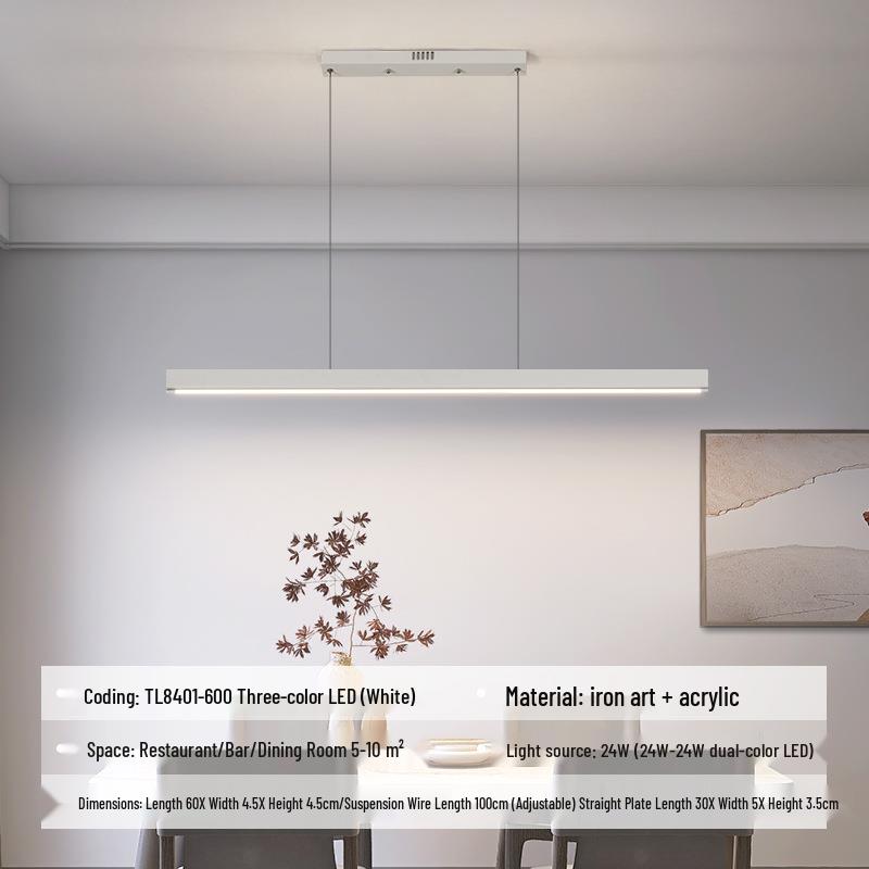 Nordic Minimalist Long Strip Pendant Light for Modern Dining Room or Bar