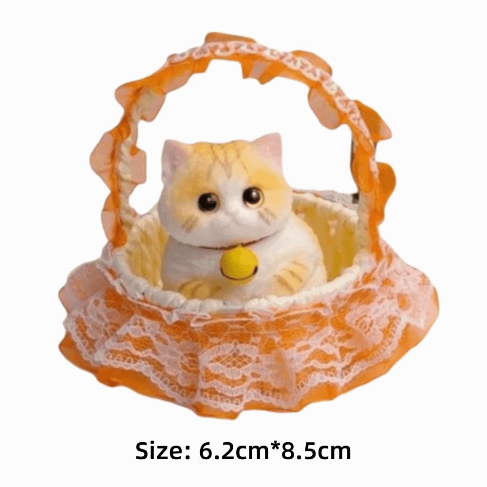with Flower Basket Cat Squeeze Toy Simulation Cat Cat Squishy Toy Cat Fidget Toy  Children's Gift