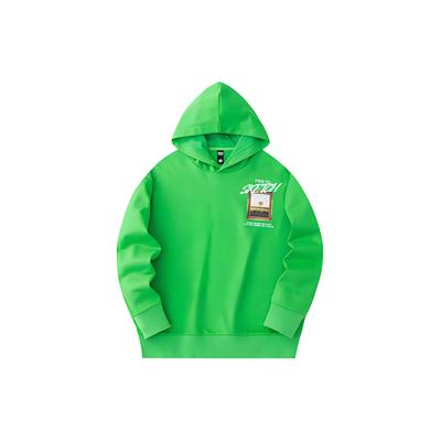 Anta Basketball Series Letter Pattern Printed Hoodie Unisex Hoodies Fluorescent-Green 172411704-4