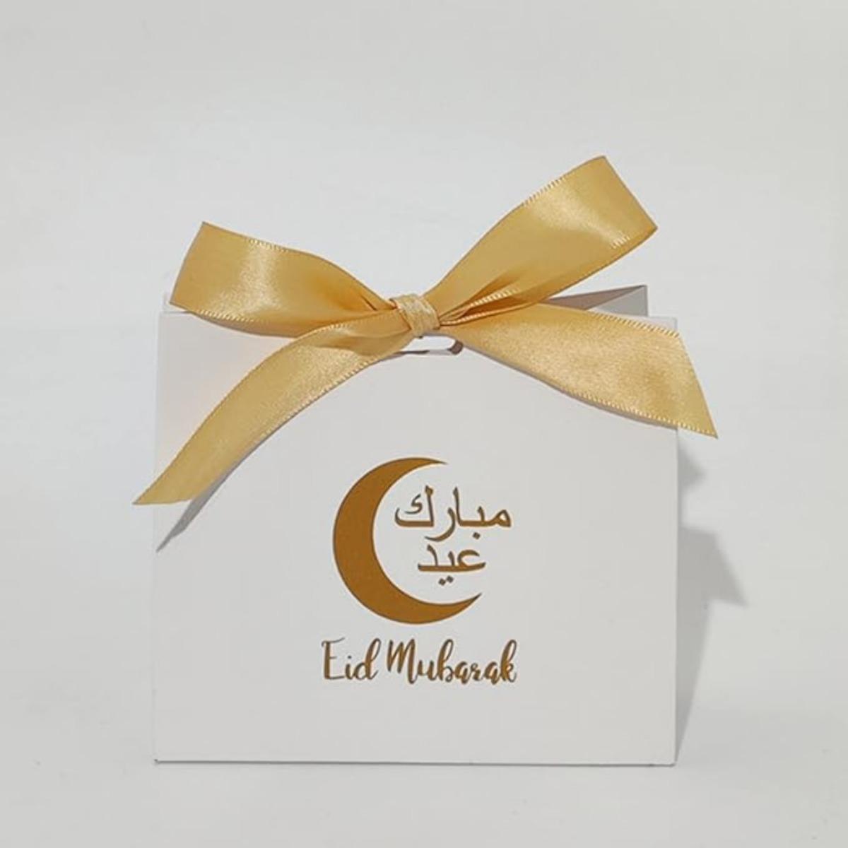 

5 шт. коробка конфет Eid с лентой, подарочная упаковка, контейнер для детского украшения для праздника, вечеринки, праздника, празднования 5pcs золотой