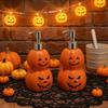 Creative Lotion Pump Halloween Pumpkin Soap Dispenser, Refillable Liquid Hand Bottle, Seasonal Home Decoration Durable Vinyl Press Type Dispensing