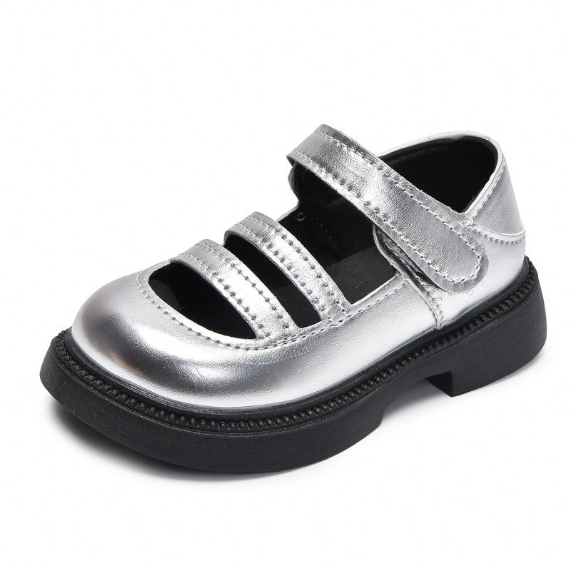 

Kids Wedge Dance Performance Shoes Gold Pink Silver Girls Princess Shoes Round Toe New Girls Leather Shoes Soft Sole I05094 21 серебряный
