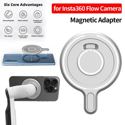 Universal Magnetic Adapter for Insta 360 Flow Camera Phone Magnet Mount Adapter for Insta 360 Flow Smartphone Gimbal Stabilizer