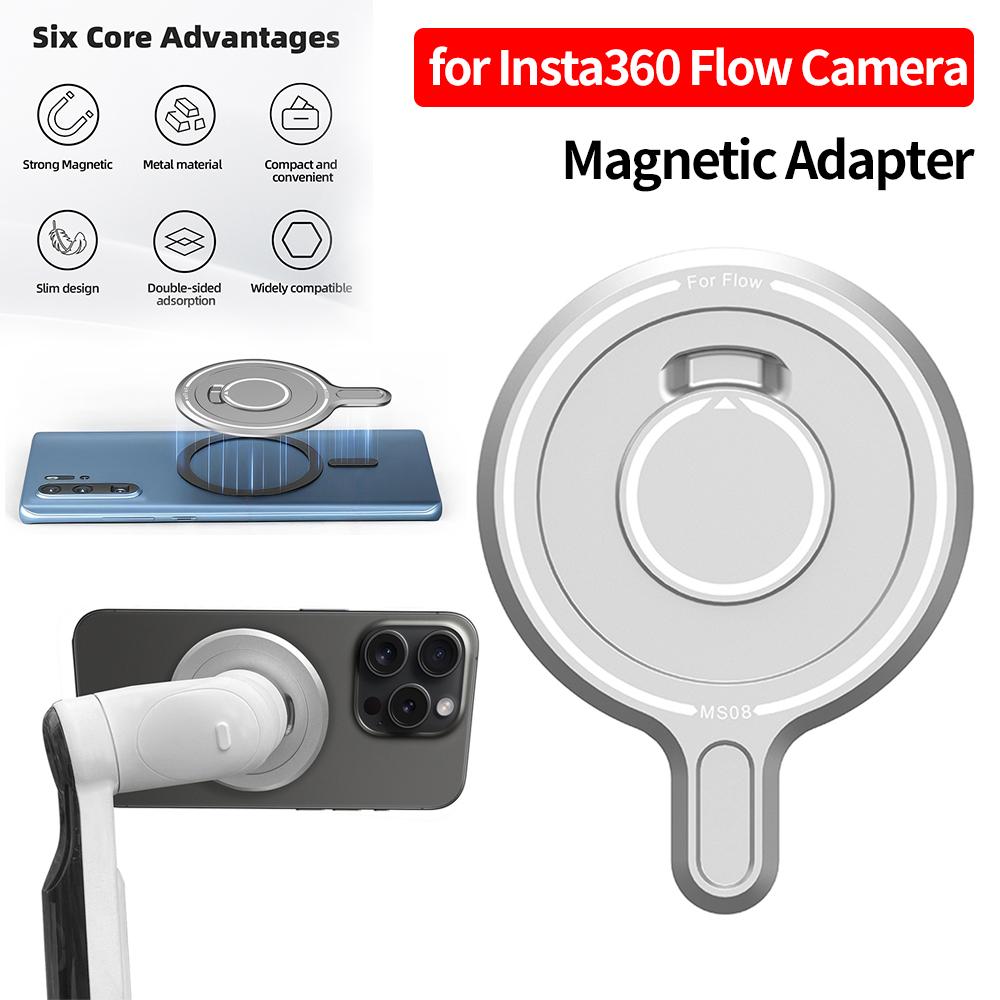Universal Magnetic Adapter for Insta 360 Flow Camera Phone Magnet Mount Adapter for Insta 360 Flow Smartphone Gimbal Stabilizer