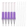 5Pieces Punching Needle Embroidery Pen with Needle Threader Punching Needle Tool ABS Embroidery Pen for Stitching Craft