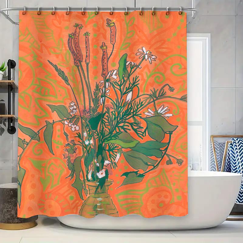 

Bright Multi-Colored Butterfly Printed Bath Shower Curtain Decor For Home Decoration White Fabric Waterproof Bathroom Accessory W60H190(CM)-1 Pcs