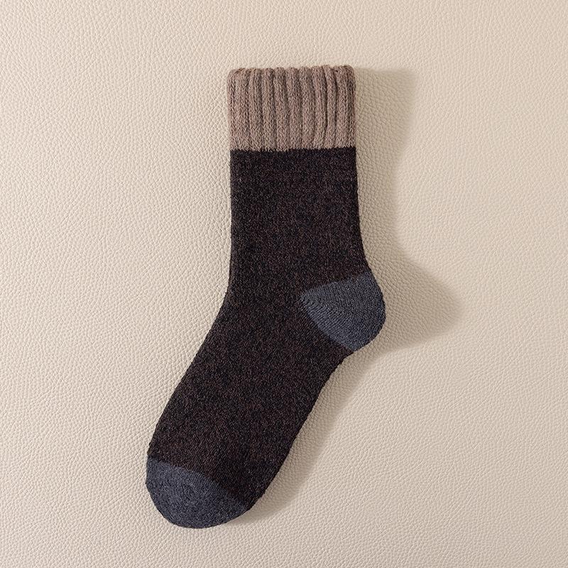 

Men’s Thickened Velvet Wool Socks - Warm, Antibacterial Mid-Calf Cashmere Cotton for Autumn/Winter. One Size (36-44) Extra Thick Wool