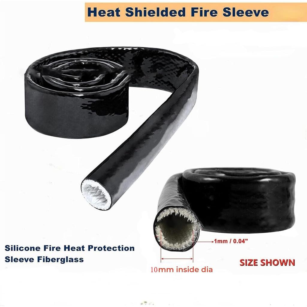 Automotive Heat Protection Sleeve - Fiberglass Wire Cover, Heat Resistant Hose Shield, Electrical Cable