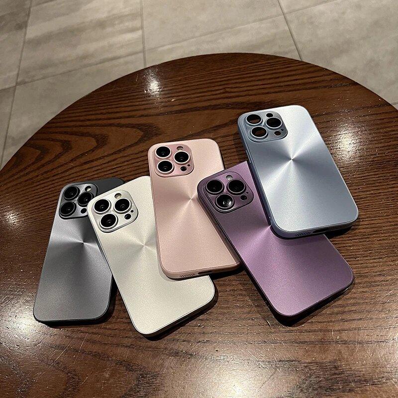 Luxury Laser Matte Magnetic Cases For iPhone 15 14 13 12 11 Pro Max Plus For Magsafe Wireless Charging Lens Protector Back Cover