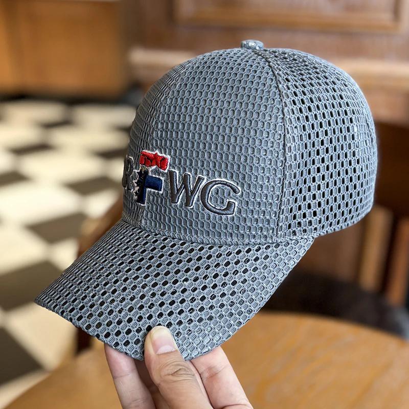 

WTEMPO Solid Color Spring Summer Hollow-out Baseball Caps Women Wide Brim Travel Beach Breathable Sun Hats 1pc серый