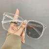 Posensitive Color-changing Anti-blue-light Polygonal Large-frame Near-sighted Glasses