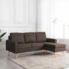 Day and Night - Day and Night 3 Seater Sofa with Footstool In Brown Fabric