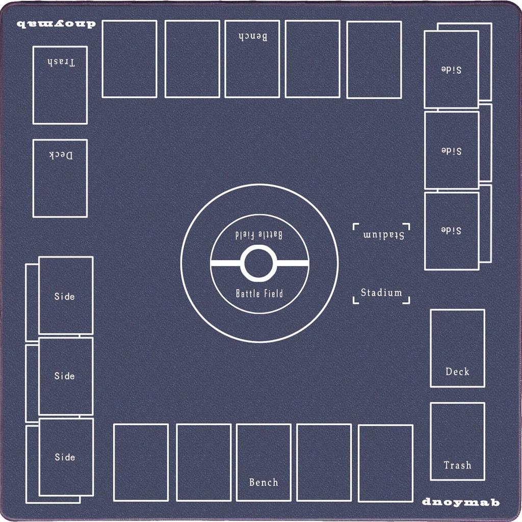 Dnoymab Full Size Playmat Card Game 3mm Thick Rubber Playmat for 2 Players Storage Bag 60x60cm Non-Slip (Gray Blue)