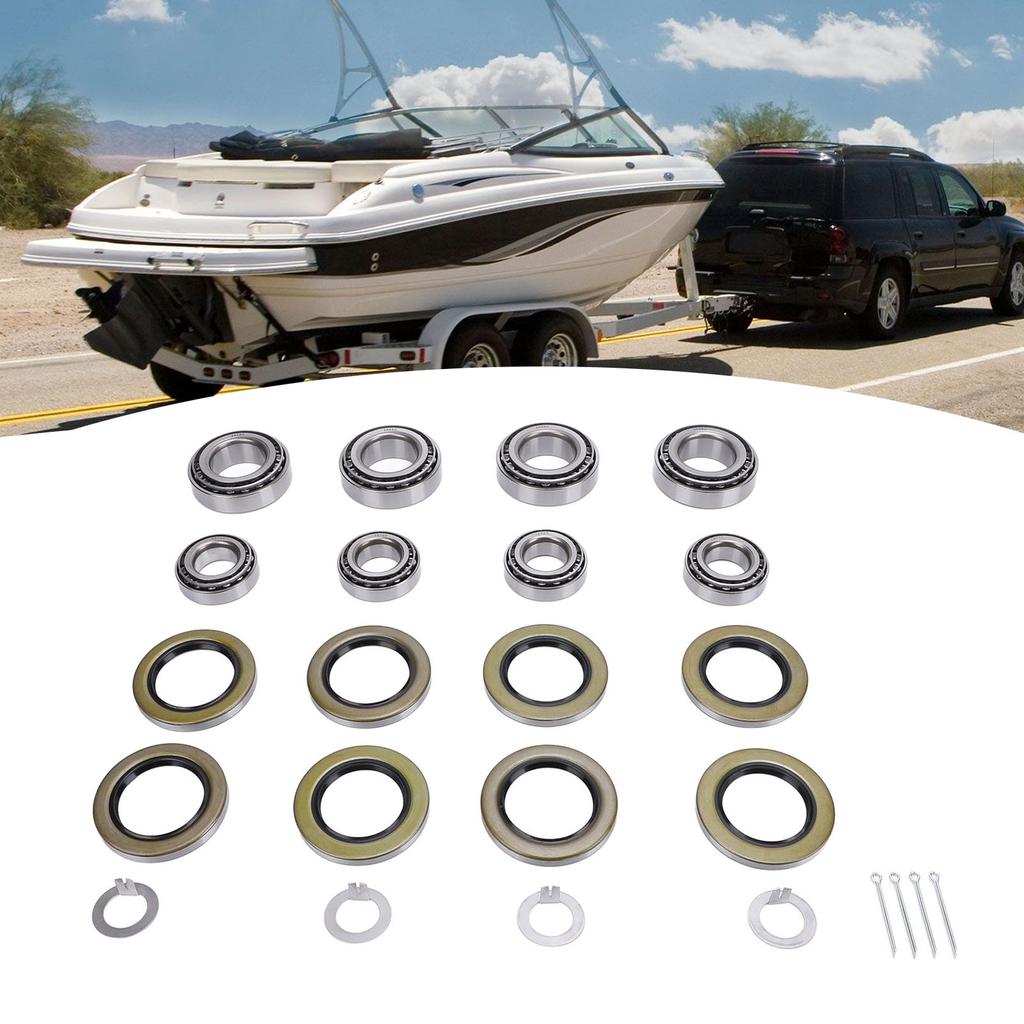 4 Sätze Anhängerachslagersatz, 6000 bis 7000 lb, Stahllegierung, Anhänger-Radnabenlagersatz mit Splint