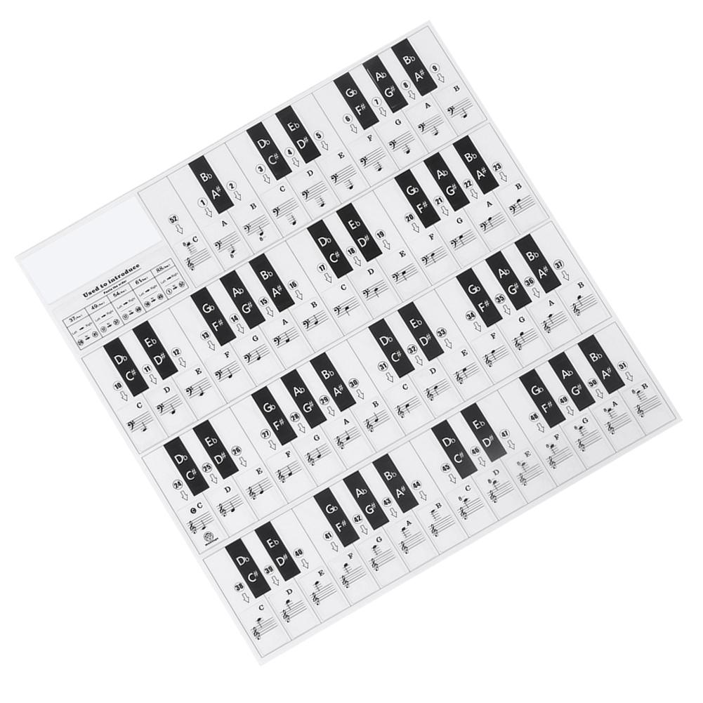 PVC Piano Stickers Piano Decor Environmentally Friendly Transparent Black White Key(T 31W )