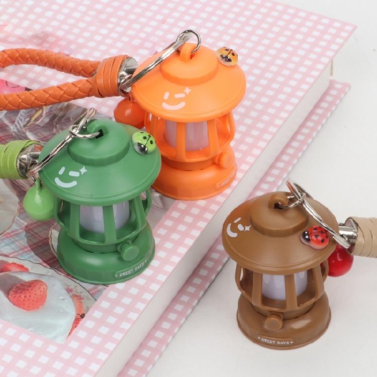 Waterproof Retro Lantern Pendant Orange Strap Vintage Lantern Keychain Pendant Suitable For Explorers And Campers