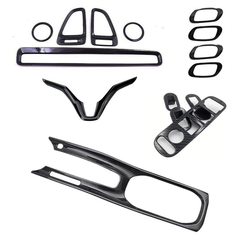 15 Piece Center Consoles Panel Air Outlet Steering Wheel Trim ABS Car Accessories For Honda HRV 2015-2022