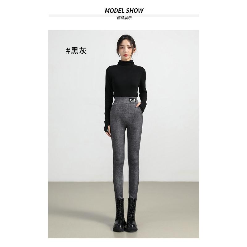 Fleece Winter and Fleece Plus-size Trousers with High Waist